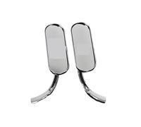 Mirrors Motorcycle Rearview For Cruiser For Touring For Sportster For Dyna For Softail Fat Boy FL Motorcycle For Mini Oval Mirrors Black/Chrome 8mm&10mm(Black Mirrors)