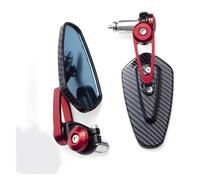 Mirrors Motorcycle Universal Motorcycle Aluminum Alloy Rearview Mirror Blue Glass Anti-glare Handlebar End Side Mirror(Pattern Red)