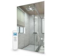 Mirrorstone 580w WIFI Mirror Infrared Panel Heater, Electric Heater, Energy Efficent Wall Mounted Indoor Living Room Bedroom, Bathroom IP54 Splash Proof with Remote And Demister