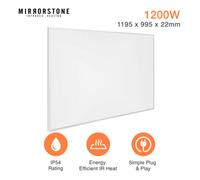 Mirrorstone Heating Mirrorstone Classic White Panel Fir Coated Aluminium 1200W Infrared Heating Panel