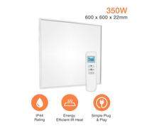 Mirrorstone Heating Mirrorstone Nexus White Panel Fir Coated Aluminium 350W Infrared Heating Panel (With Suspension Kit)