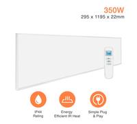 Mirrorstone Heating Mirrorstone Nexus White Panel Fir Coated Aluminium 350W Ultraslim Infrared Heating Panel (With Suspension Kit)