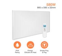Mirrorstone Heating Mirrorstone Nexus White Panel Fir Coated Aluminium 580W Infrared Heating Panel (With Suspension Kit)
