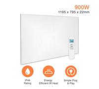 Mirrorstone Heating Mirrorstone Nexus White Panel Fir Coated Aluminium 900W Infrared Heating Panel (With Suspension Kit)