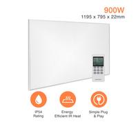 Mirrorstone Heating Mirrorstone Nxt Gen White Panel Fir Coated Aluminium 900W Infrared Heating Panel (With Suspension Kit)