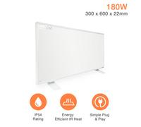 Mirrorstone Heating Mirrorstone Sunheat White Panel Fir Coated Aluminium 180W Floor Standing Infrared Heating Panel