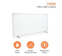 Mirrorstone Heating Mirrorstone Sunheat White Panel Fir Coated Aluminium 700W Portable Infrared Heating Panel