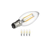 Mirrorstone+ Pack of 4 Dimmable B15 3W Omni-LED Bulb, Clear Candle OMNILight, 30,000 Hour Lifespan, 360 Degree Beam Angle, Cool White 6000K