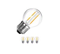 Mirrorstone+Pack of 4 E27 4W Omni-LED, Clear Golf Ball OMNIPlus, 30,000 Hour Lifespan, 360 Degree Beam Angle, Cool White 6000K