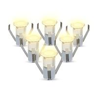 Mirrorstone Pack of 6 x NeoDeck Warm White IP67 LED Decking Lights, 15mm Decking-Plinth-Stair 6 x 0.4w