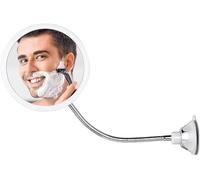 MIRRORVANA Flexible Round Fogless Shower Mirror for Shaving with Height Adjustable Gooseneck, 360° Swivel and Upgraded Suction, Shatterproof 6.7" Surface