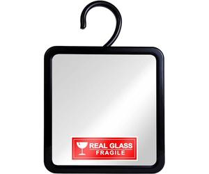 MIRRORVANA Fogless Shower Mirror for Shaving with Hook for Hanging and Anti Fog Shatterproof Surface, Fill Back Chamber/Reservoir with Hot Water for Fog Free Shave (Black (Rectangular, Glass))