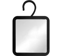 MIRRORVANA Hanging Fogless Shower Mirror for Shaving with 360° Rotatable Swivel Hook - Anti Fog and Shatterproof 6.3" x 6.3" Surface (Black)