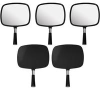 MIRRORVANA Large & Comfy Hand Held Mirror with Handle (Black (5-Pack))
