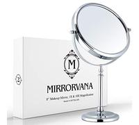 MIRRORVANA Large Dual Sided 10X/1X Magnifying Mirror, 38cm x 20cm (Chrome)