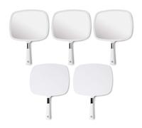 MIRRORVANA Large Pack of 5 Hand Held Mirror Set for Barbers & Salon - Perfect for Home, Travel, & Makeup Use with Long Comfy Handle and Distortion Free HD Reflection - 33CM Length X 23CM Width (White)
