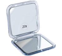 MIRRORVANA Small Compact 20X Magnifying Mirror for Travel - Handheld, Foldable & Very Lightweight - Mini Pocket-Sized Magnified Mirror for Purse - Square 8cm x 8cm