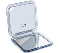 MIRRORVANA Small Compact Mirror for Travel - 10x / 1x Magnifying, Handheld, Folding Pocket Mirror for Women - 8.4cm x 8.4 cm (Square)