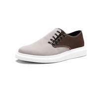 Mirroryou Mens Canvas Sneaker Casual Retro Shoes Lace Up Trainers Breathable Low Top Plimsolls Coffee Brown 6.5