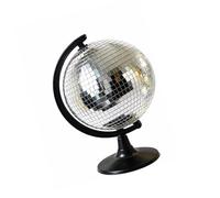 Mirrour Disco Ball Globes Sculpture with Base for Home, Silver S | Disco Ball Globes Tabletop Decors, Decorative Ornament for Home Offices, Aesthetic Decorative Sculptures