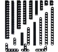 Mirthben Black 114pcs Building Block Technical Parts Beam Set, Compatible Lift Arm Brick Technical Parts Pack Accessories for DIY Building Block Halloween