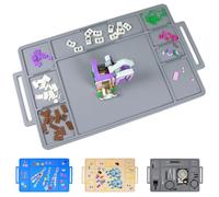 Mirthben Building Plate with Numbered Panels Silicone Mat for Building Blocks, Light Grey