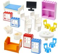 Mirthben Large Building Blocks House Accessories Compatible with Duplo Bricks, Assembled Duplo Farm Playhouse Amusement Park Accessories, for Children from 3 Years