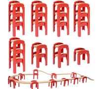 Mirthben Wooden train track accessories (20 pieces) - Compatible with all wooden train systems, for children from 3 years