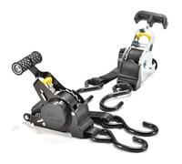 MIRTHBUY Auto Retract Ratchet Tie Down Strap, 2 Pack, Retractable Ratchet Straps, 3.3M x 25MM, Tying Capacity 680kg, Tensioning Belt, for Securing Items during Transport