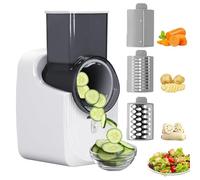 Electric Cheese Grater, Automatic Multi Grater, Electric Grater for Kitchen with Large Chute, Professional Chopper Slicer with 3 Types Slice, Detachable Fruit Cutter, for Cheese Vegetables Fruits