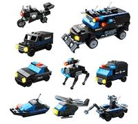 MirthMakers 8-in-1 SWAT Armored Vehicle Building Set - 314PCS DIY Police Lorry Bricks Kit, Combine into Large Tactical Truck, STEM Education Toy, Car Model Playset, for Kids, Collectors