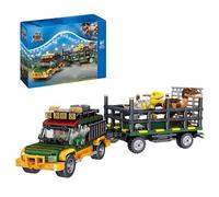 MirthMakers Dinosaur Transport Truck Building Block Set - 686PCS T-Rex Cargo Vehicle Bricks Kit, Dino Park Adventure Construction Model, STEM Education Toy, for Kid, Adult