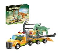 MirthMakers Dinosaur Transport Truck Building Blocks Set - 625PCS T-Rex, Triceratops Cargo Vehicle Bricks Kit, Dino Park Adventure Construction Model, STEM Education Toy, for Adult, Teen