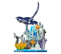 MirthMakers Manta Ray Building Block Set - 411PCS Ocean Animal Bricks Kit, Deep Sea Life, Fantastic Nature Scene Model, STEM Education Toy, Home Decor, Perfect for Adult, Kid