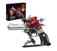 MirthMakers Rose Revolver Building Blocks Set - 631PCS Gothic Handgun Toy Bricks Kit, Model with Ornate Details, Home Decor, Elegant Halloween Display, Collector’s Dark Decor for Adults