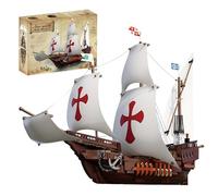 MirthMakers Santa Maria Flagship Building Blocks - 1497PCS Historical Sailing Ship Bricks Kit, Collectible Warship Model, Home Office Nautical Decor, Permium Gift for Collectors, Adults