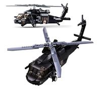 MirthMakers UH-60 Black Hawk Helicopter Building Blocks Set - 692PCS Medium Army Airplane Bricks Kit, Air-Force Build Toy, Military Aircraft Model for Collector’s, for Adults, Teens