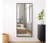 MIRUO Black 47" x 22" Minimalist Aluminum Alloy Frame Multi-Layered Edge-Sealing Technology Full Length Mirror, Wall Mounted Dressing Mirror for Bedroom, Bathroom, Dining Room