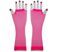 Mirweon 1Pair 80s 90s Short Fishnet Hand Gloves Short Gloves Punk Fingerless Gloves Fancy Dress Accessory