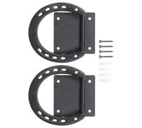 Mirweon 2Pcs Horse Collar Rings Quick Install Care Equipment Horseshoe Crosses Ties Down Metal Horses Tie Metal Tie with Expansion Screws