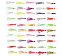 Mirweon 50Pcs Fishing Baits Glow Baits Artificial Baits Trolling Skirt Lures Soft Fishing Lures Squid Skirts Fishing Tackle Realistic Fish Attractors