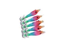 Mirweon 5pcs Squid Jigs Glow Hooks 5.8cm 3.1g Shrimp Lure Baits Saltwater Fishing Tackle Cuttlefish Coastal Lake River Fishing Lures