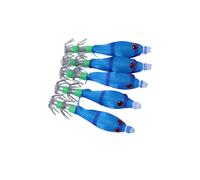 Mirweon 5pcs Squid Jigs Glow Hooks 5.8cm 3.1g Shrimp Lure Baits Saltwater Fishing Tackle Cuttlefish Coastal Lake River Fishing Lures