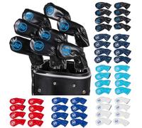 Mirweon 8Pcs Waterproofs Golfs Iron Head Covers PU Leather Golfs Headcover Protective Covers Rod Head Cases Accessories Club Cover Protective Cover PU Soft Enduring Portable