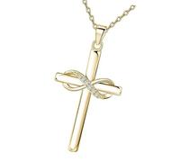 Mirweon Classical Gold Faith Necklace Neckwear Featuring Simulation Rhinestones for Fashion Forward Individuals Faithful Hearts
