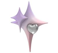 Mirweon Cold Texture Stereo- Overlapping Stars Love Earrings Gradient Design Earrings Cool Ear Jewelry