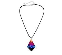 Mirweon Crystal Resin Pendant Necklace Secret Magical World Inside Necklace Resin Snow Mountain Pendant Neckchain Charm