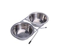 Mirweon Elegant For Bowl Food Dish Set Treat Water Dispenser Stainless Steel 2 In 1 Food Water Bowls Anti-Split Double Bowl