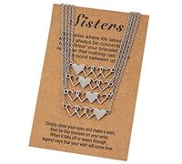 Mirweon Friend Necklace European And For Creative Personality Stainless Steel Heart-shaped Necklace 4-piece Set/5-piece