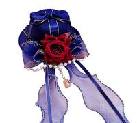 Mirweon Gothic Lace Flat Top Hat With Veil Ribbon For Women Cosplay Party Costume Day Of The Death Headpiece Holiday Accessories Gothic Lolitahat Elegant Headwear